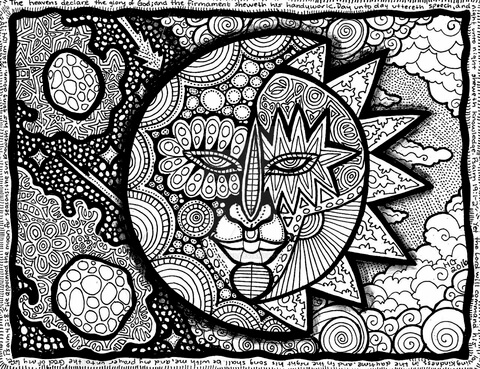 Night And Day Zentangle Coloring Page